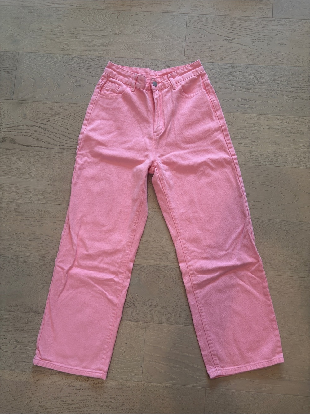 SHEIN Pink Straight-Leg Jeans